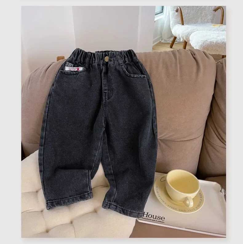 Boys Jeans Pant Fall Pants 2024 New Children Soft Pants Children Baby Boys Casual Pants Baby Boys Fashion Jean Pant