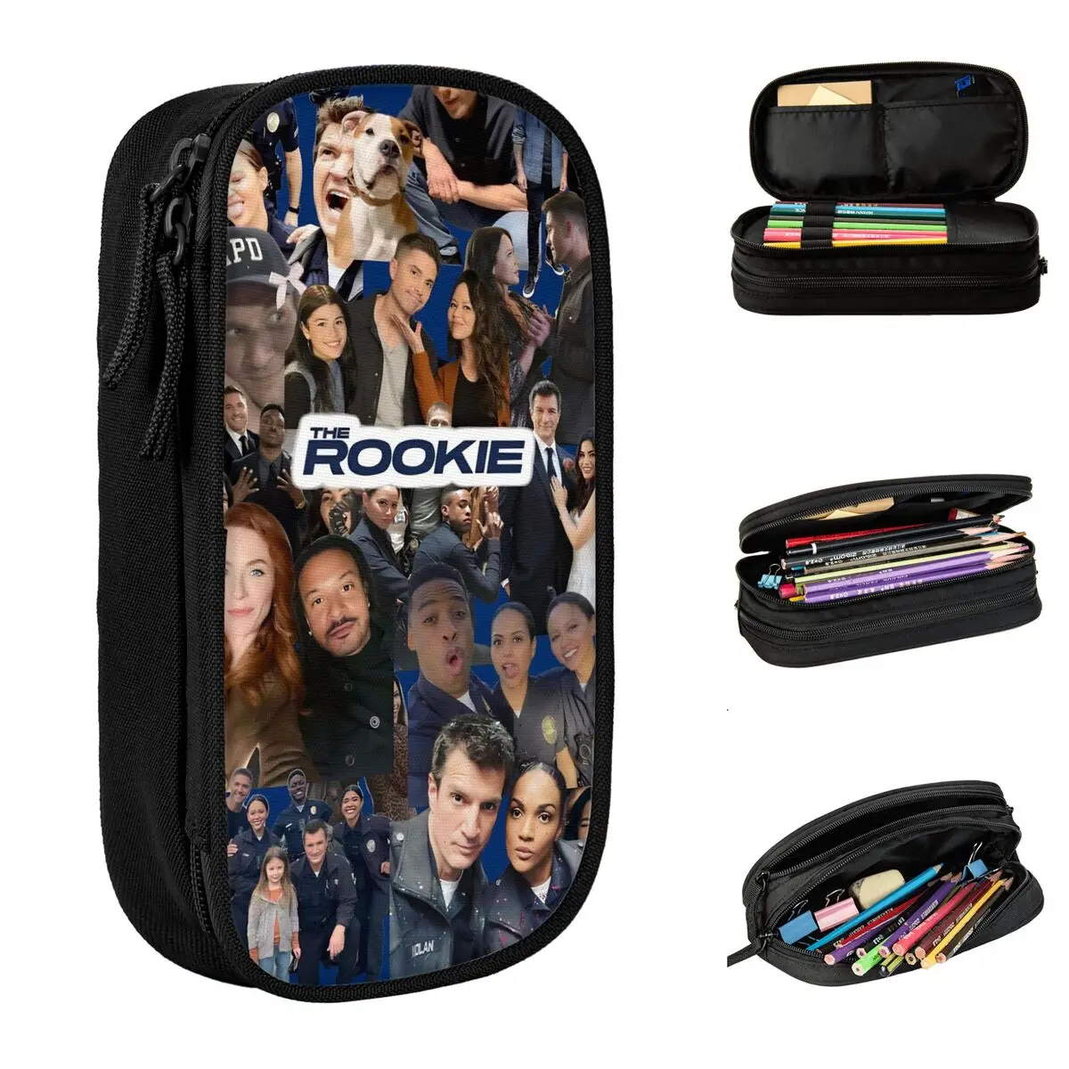 The Rookie TV Show مقلمة صندوق القلم حقيبة فتاة صبي تخزين كبير الطلاب مدرسة سستة pencelcases