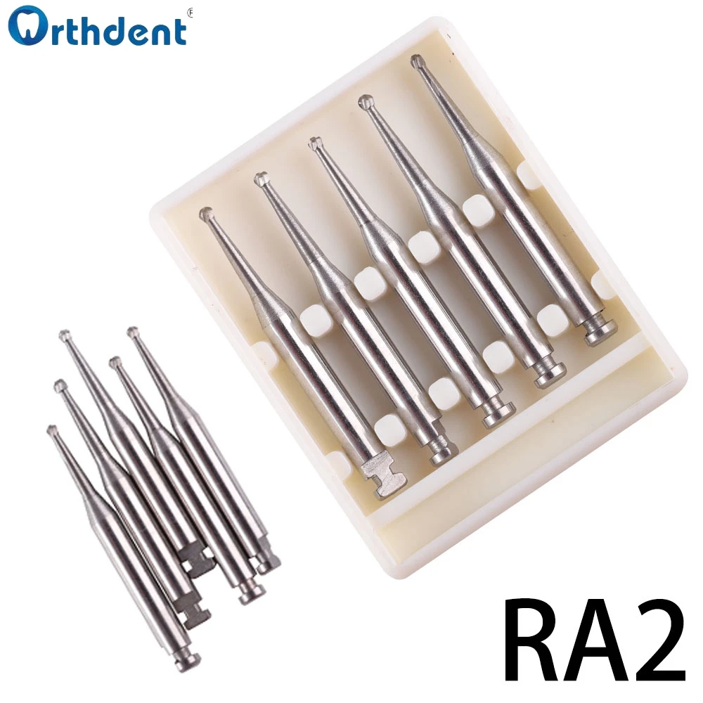 5Pcs/Box Dental Carbide Burs Tungsten Steel RA1-8 Round Ball Shape Dentist Strawberries Low Speed Handpiece Dentisty Products