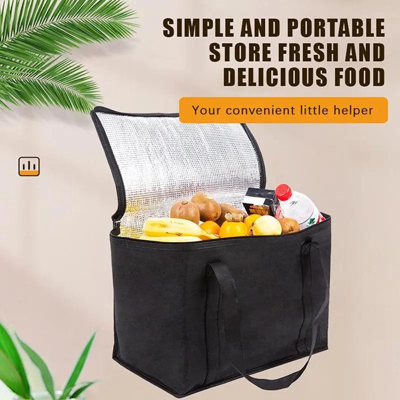 Large Capacity Insulated Lunch Bag Portable Thermal Cooler for Work Picnic Beach Hiking Outdoor Family Trips view 2