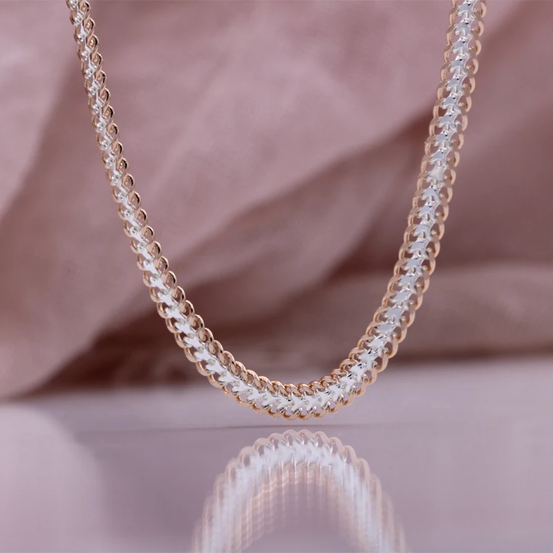 PATAYA 5mm Wide Necklace 55cm 585 Rose Gold Color Ball Bead Link Chains Fashion Jewelry Bracelets For Lover Friend Women Gifts