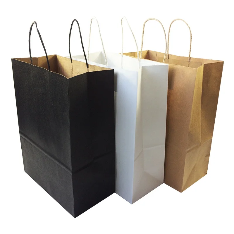 10 Pcs/lot Multifuntion Kraft Paper Bags With Handle Environment Friendly Gift Paper Bag Recyclable Package Bags 33*25*12cm