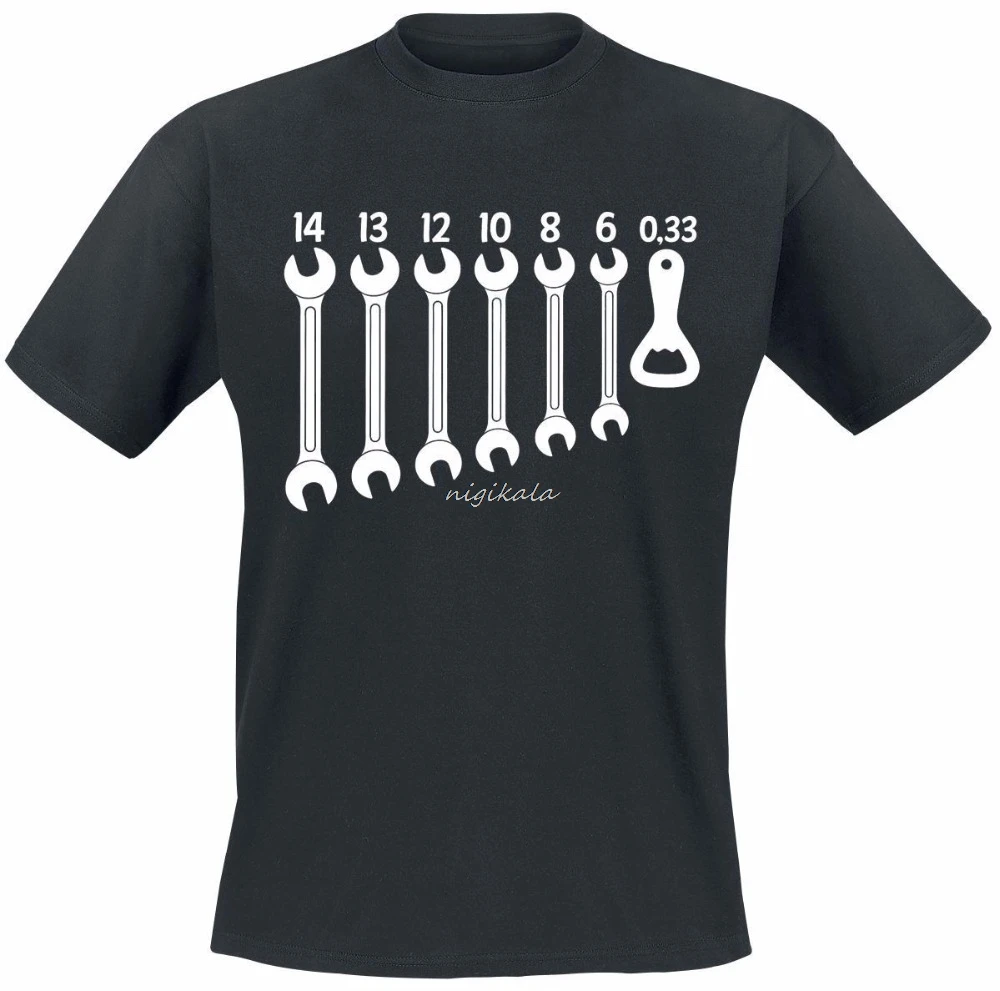 Screw-Wrench Opener Quality Printing T-shirt For Men Fashion Funny Casual 100% Cotton Short Sleeve Oversize Tee Shirts