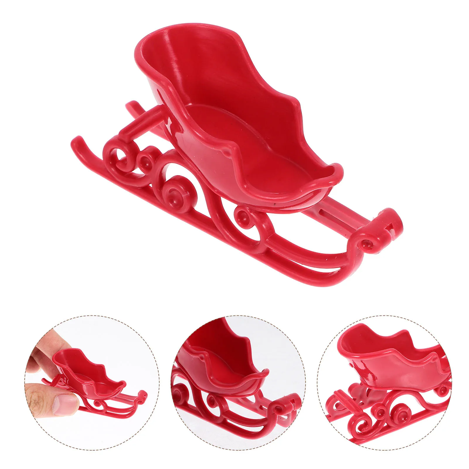 

12Pcs Festive Sleigh Ornament Mini Christmas Decor for Indoor Outdoor Holiday Display Seasonal Table Centerpiece Plastic Sled