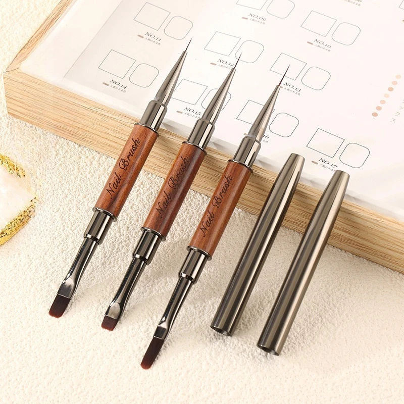 Double-end Nail Pen Brush Glue Phototherapy Pen UV Gel Liner Brush Dual End Nail Art Painting Profession Manicure Brushes Tool