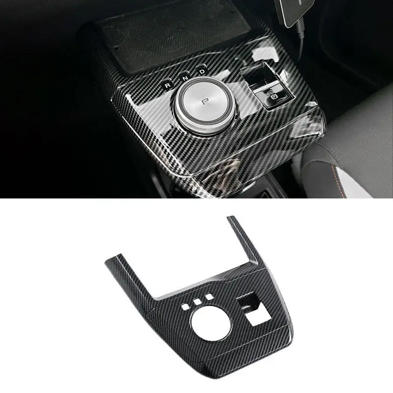 lhd-rhd対応-カーボンファイバー風-abs樹脂製-センターギアシフトパネルカバートリム-mg4-mg4-ev-ムーラン-2023-2024用