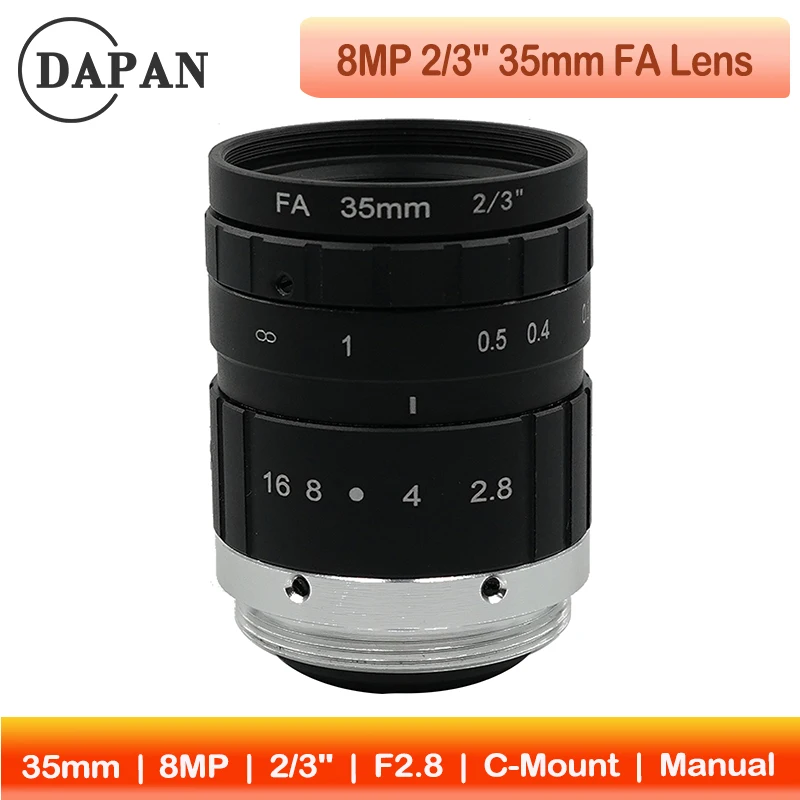 

8MP Ultra HD CCTV Lens | 35mm F2.8 2/3" | C-Mount with Anti-Reflective Coating for Clear Imaging