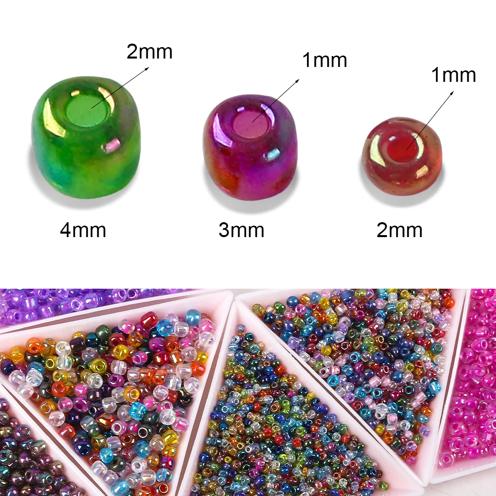 20 g/lote 2/3/4mm espaçador contas de semente de vidro ab colorido checo grânulo de semente de vidro para jóias artesanais diy fazendo vestuário costura grânulo