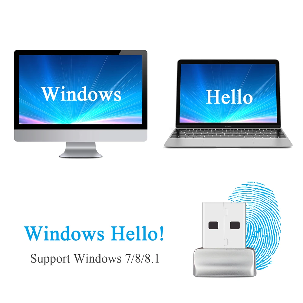 PC Notebook Lock Biometric Scanner Laptop Reader Scanner Unlock for Windows 10 Hello Login/Sign-in Modules