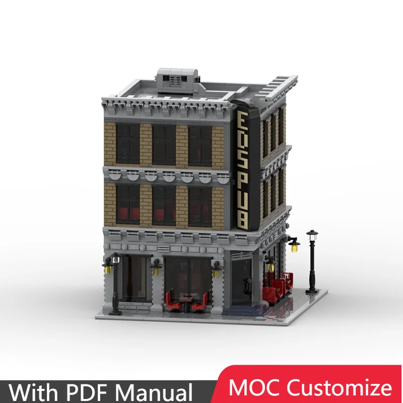 

3490 PCS MOC Medieval Luxury Bar Architecture Scene Building Block Customize Diy Education Assembly Kids Toys Christmas Gifts