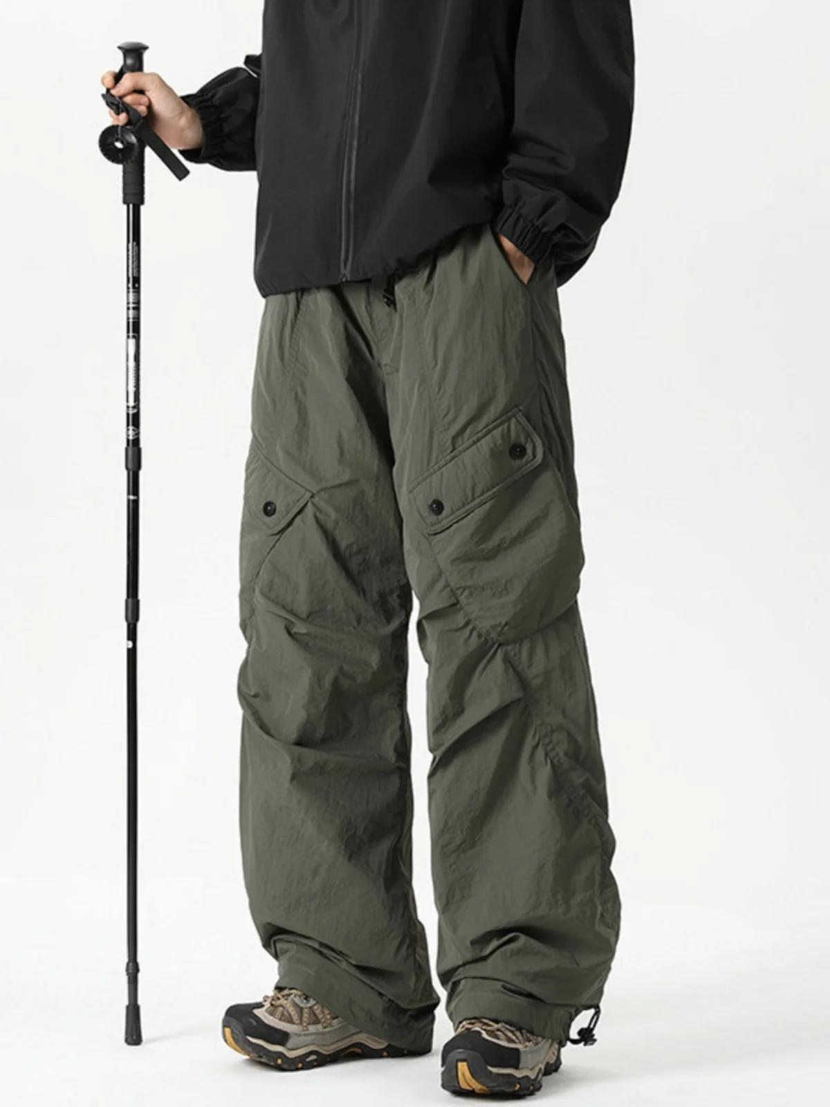 

Olive een American Sle Men's down Fce Workwear Trousers Winter Multi-ket Paratrooper Skiing Hiking Outdoor Pants