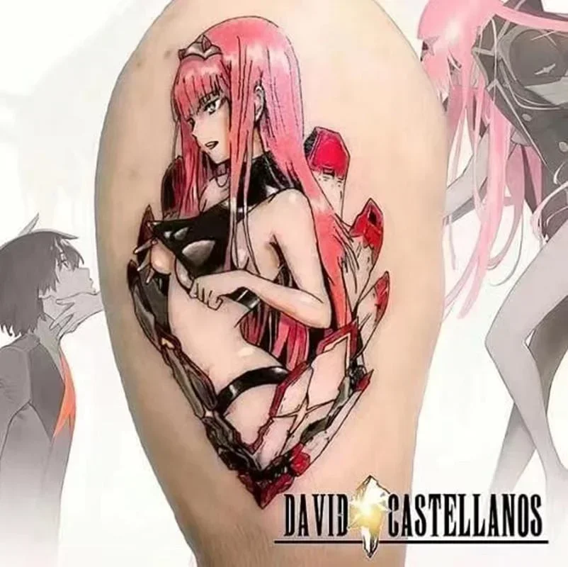 

Darling in the Franxx 02 Temporary Tattoo for Woman Man Cosplay Cartoon Sexy Girl Waterproof Fake Tattoo Body Art Tatoo Sticker