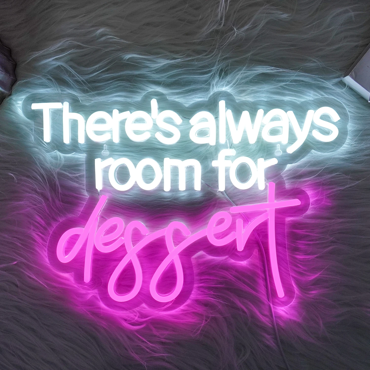 Imagem -03 - Sempre Espaço para Sinais de Néon de Sobremesa Luzes Led Brancas e Rosa Decoração de Festa Loja de Negócios Dimmable Light up Sign há