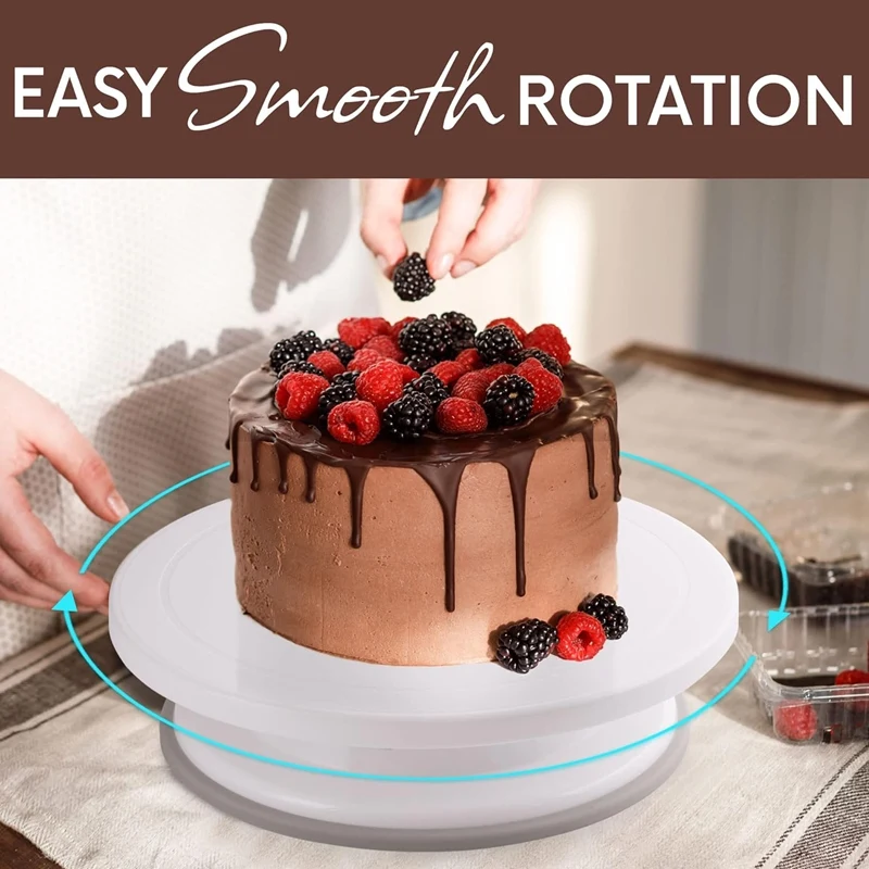 Cream Scraper 11 Inch Rotating Cake Turntable 6 Piece Cake Decorating Kit Includes 2 Icing Spatulas And 3 Scrapers