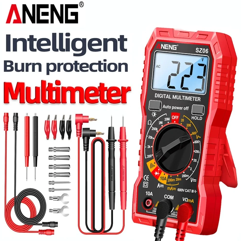 

AC/DC Voltage Current Multimeter High Precision Digital Multi-functional ANENG SZ06 Mini Professional Electrician/Household Tool