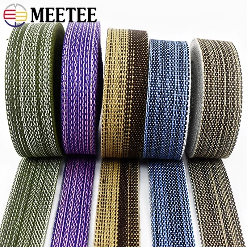 2/4/5/10M Polyester Cotton Webbing Strap Tape Jacquard Bag Shoes Backpack Label Ribbons DIY Sewing Biasband Clothing Accessories