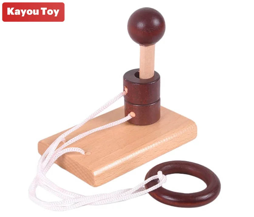 

Children Adult Wooden 3D Puzzle Toy Intelligent Loop Puzzles Kong Ming Lock Stringing Untie The Rope Gifts