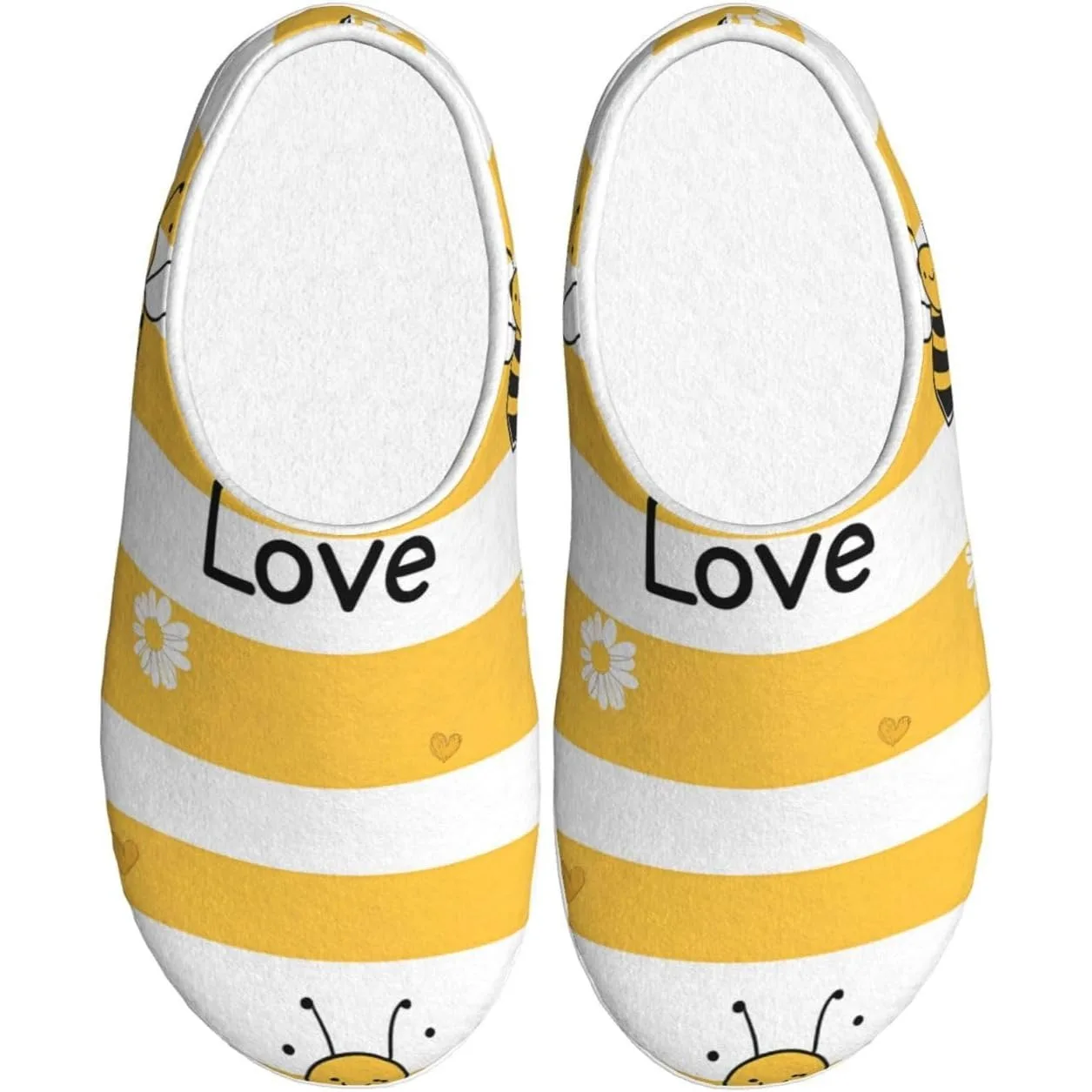 

Cute Bee Women’s Cozy Slippers Soft Cotton Indoor & Outdoor House Slippers With Anti-Slip Sole, Warm Lightweight Comfort
