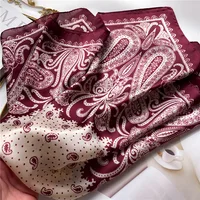 2025 New Paisley Print Square Scarf Soft Satin Silk-like Thin Neck Scarf Mature Style Bandana Sunscreen Headscarf For Women 6
