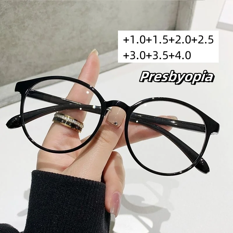 

2024 New Anti Blue Light Anti Fatigue Reading Glasses Large Frame Far Sight Eyewear Ultra Light Presbyopia Eyeglasses To +4.0