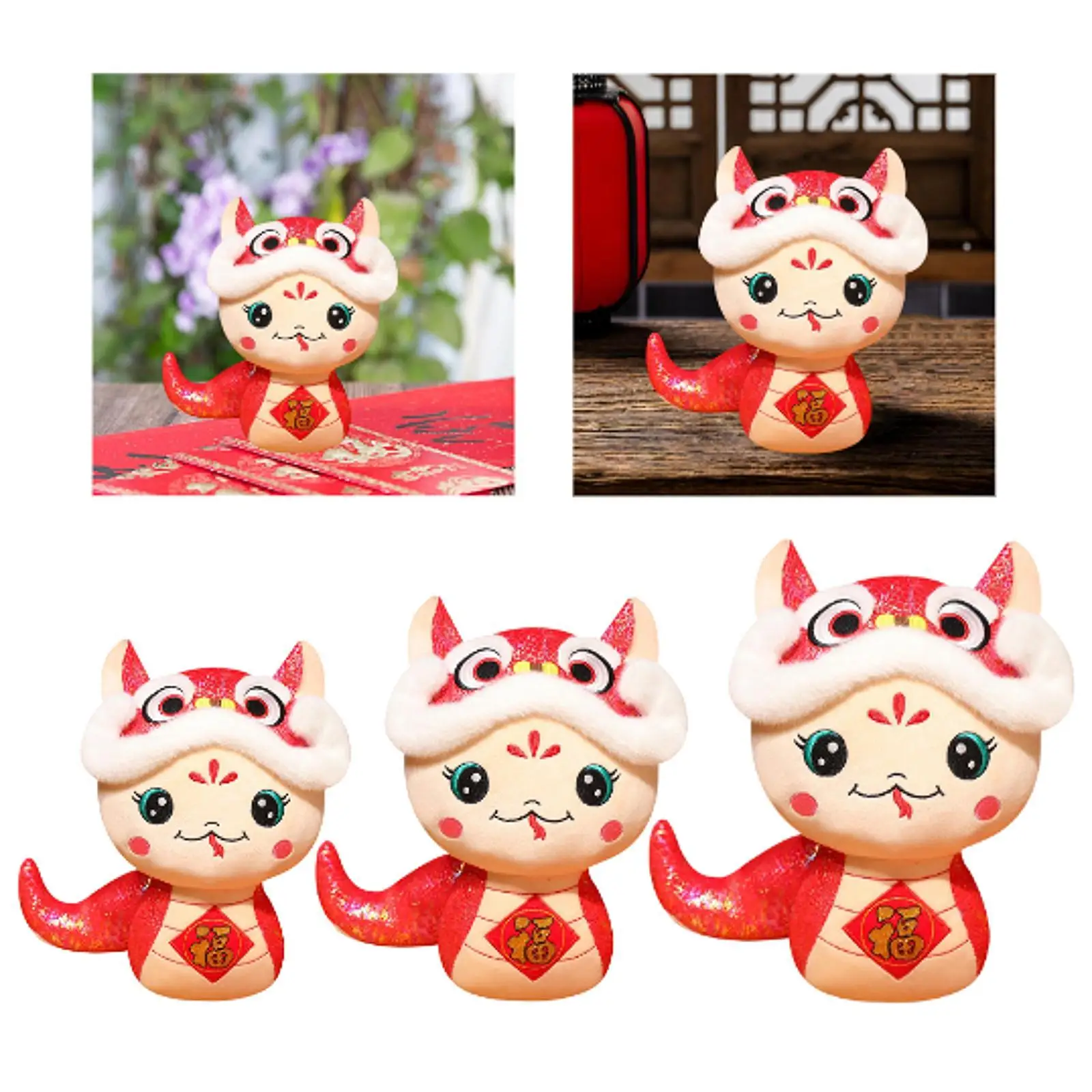 

Plush Snake Doll New Year Snake Doll Creative Decoration 2025 Chinese Plush Snake Toy for Christmas Supplies