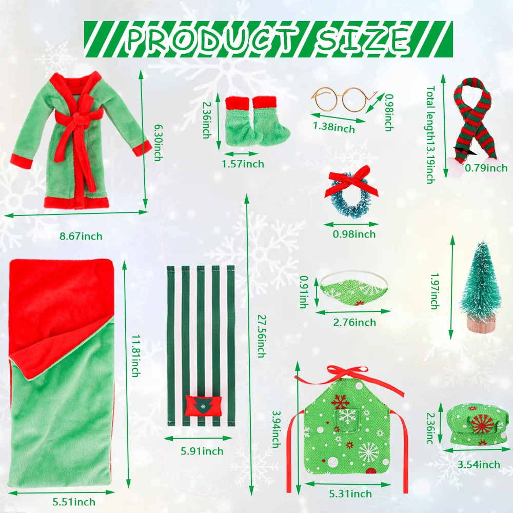 Christmas Doll Clothes Accessories&Miniature Items Scene Set For Elf Doll 30Cm Doll Christmas Decoration,Girl Toy Christmas Gift