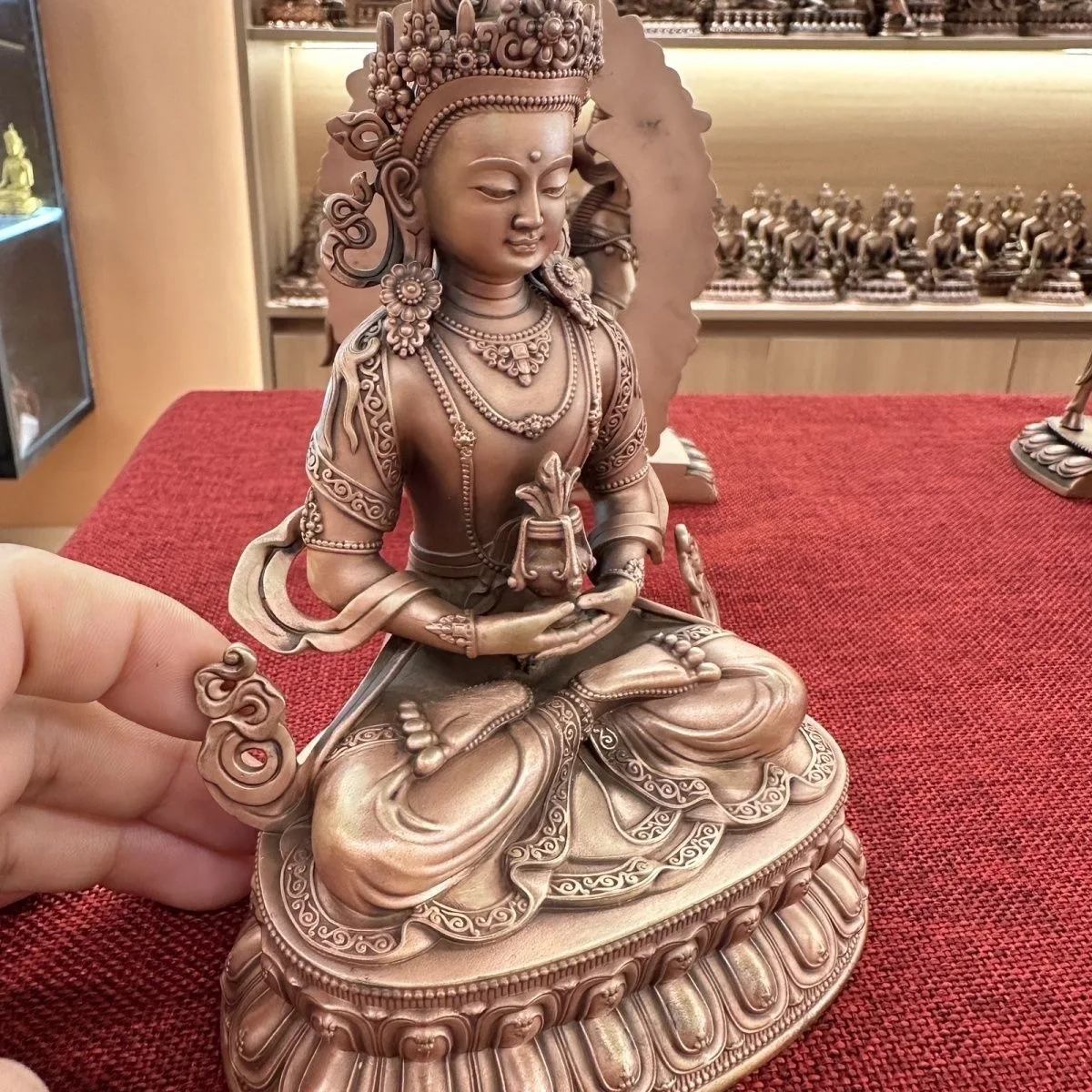 Special offer Exquisite copper carving Longevity Buddha statue Tathagata Buddhist altar tibetan family worship