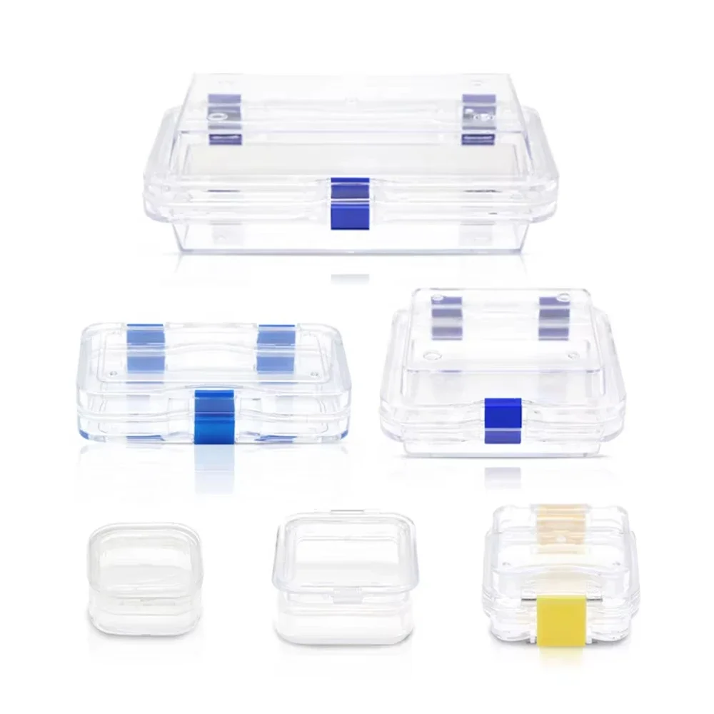 wholesale 10/30/50Pcs Plastic Dental Lab Box With Film Dentist False Tooth Storage Case Box Membrane Boxes With Film
