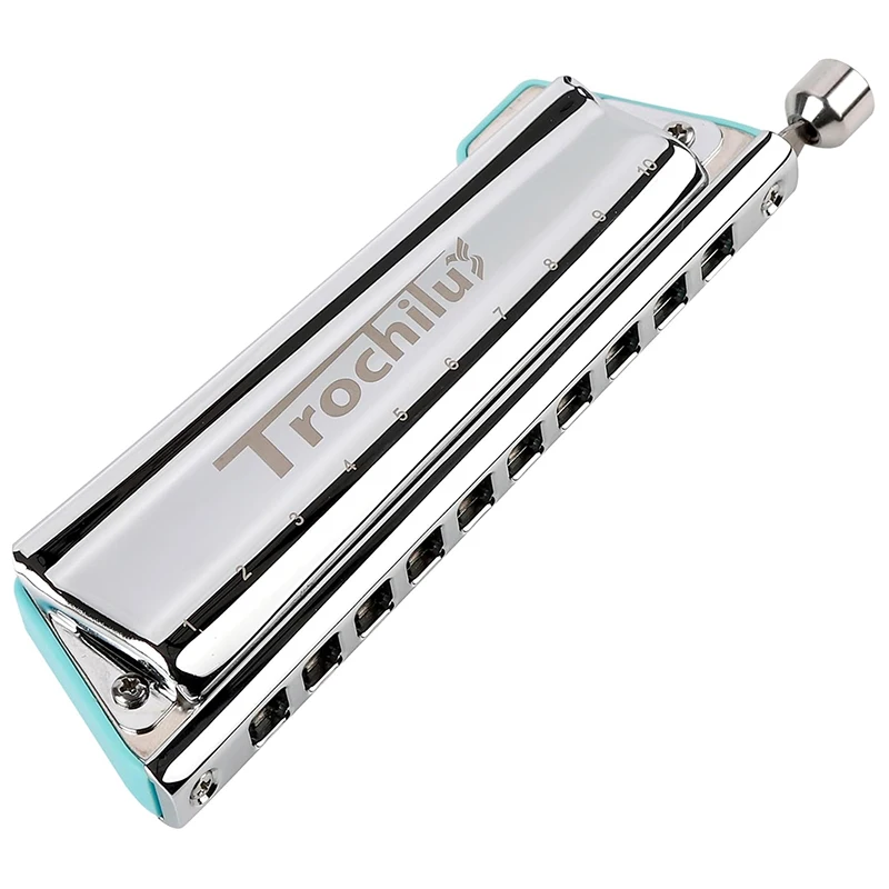 JDR Trochilus Harmonica Blues Richter Tuning 10 Holes Pop Armonica Valveless Harp Key of C Diatonic Mouth Organ Music Instrument