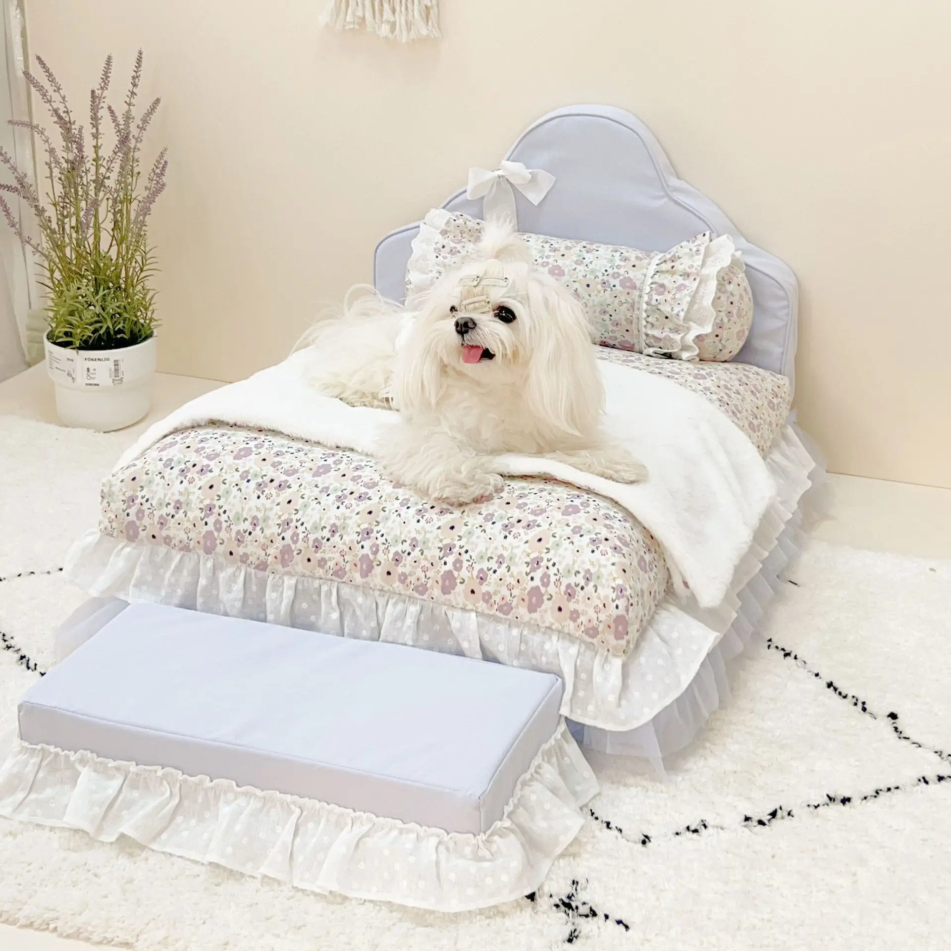 Wholesale custom soft plush pet product beds & accessories luxury human size dog bed for large dogs