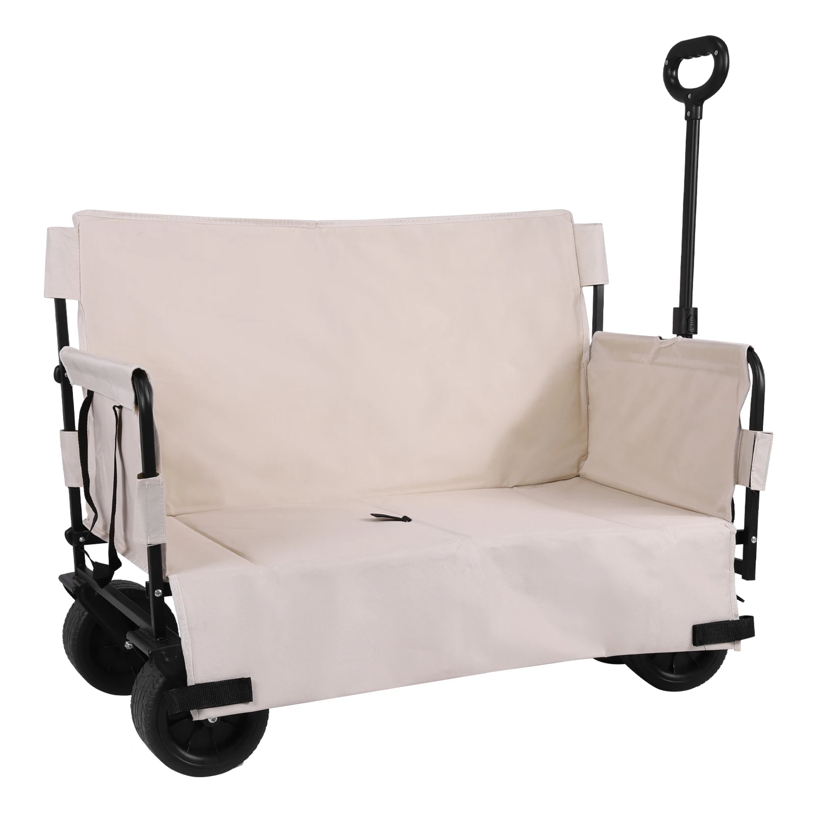 

Heavy Duty Wagon Cart Foldable with Wheels Heavy Duty Collapsible Utility Wagon for Groceries Garden Sport
