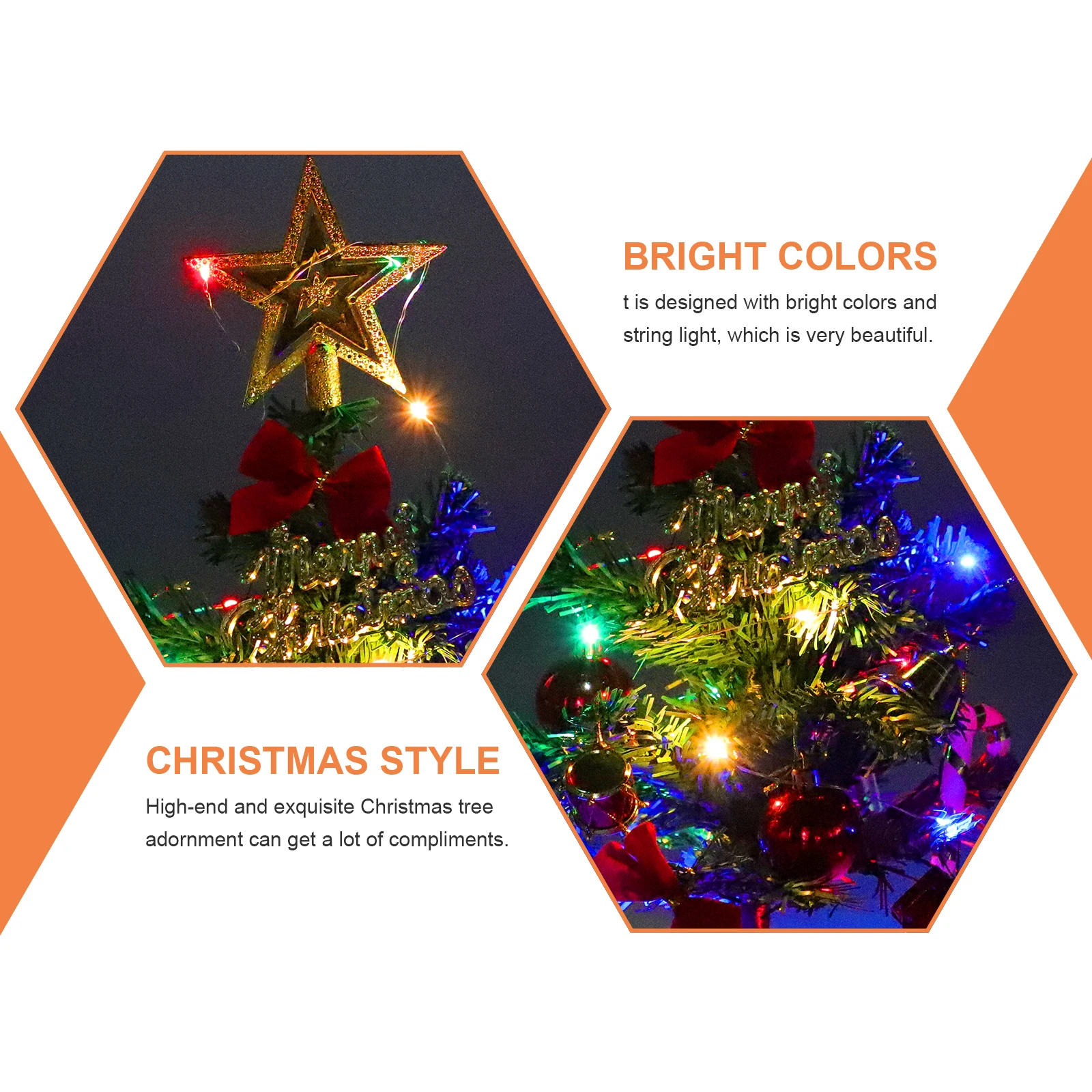 

Decorations Mini Christmas Tree with Lights Office Tabletop Abs Xmas Holiday Trees