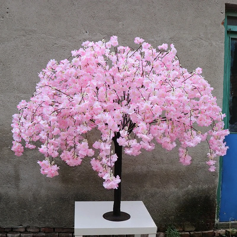 

Artificial hanging cherry blossom tree, indoor and outdoor hotel wedding decoration, small flower tree, fake cherry blossom tree