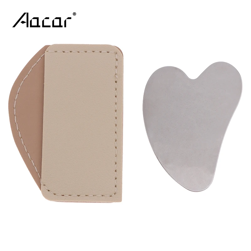 Dunne Roestvrijstalen Gua Sha Scraper Massageapparaat Voor Nek Gezicht Lichaam Guasha Massage Tool Gezichtsverzorging Guasha Board Face Massager