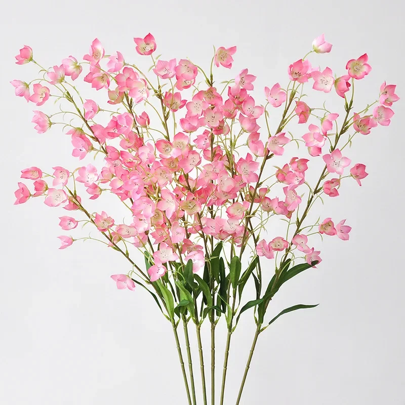 95CM 2 Forked Bell Orchid Artificial Flower Home Living Room Floor Decoration Wedding Guide Wind Chime Flower