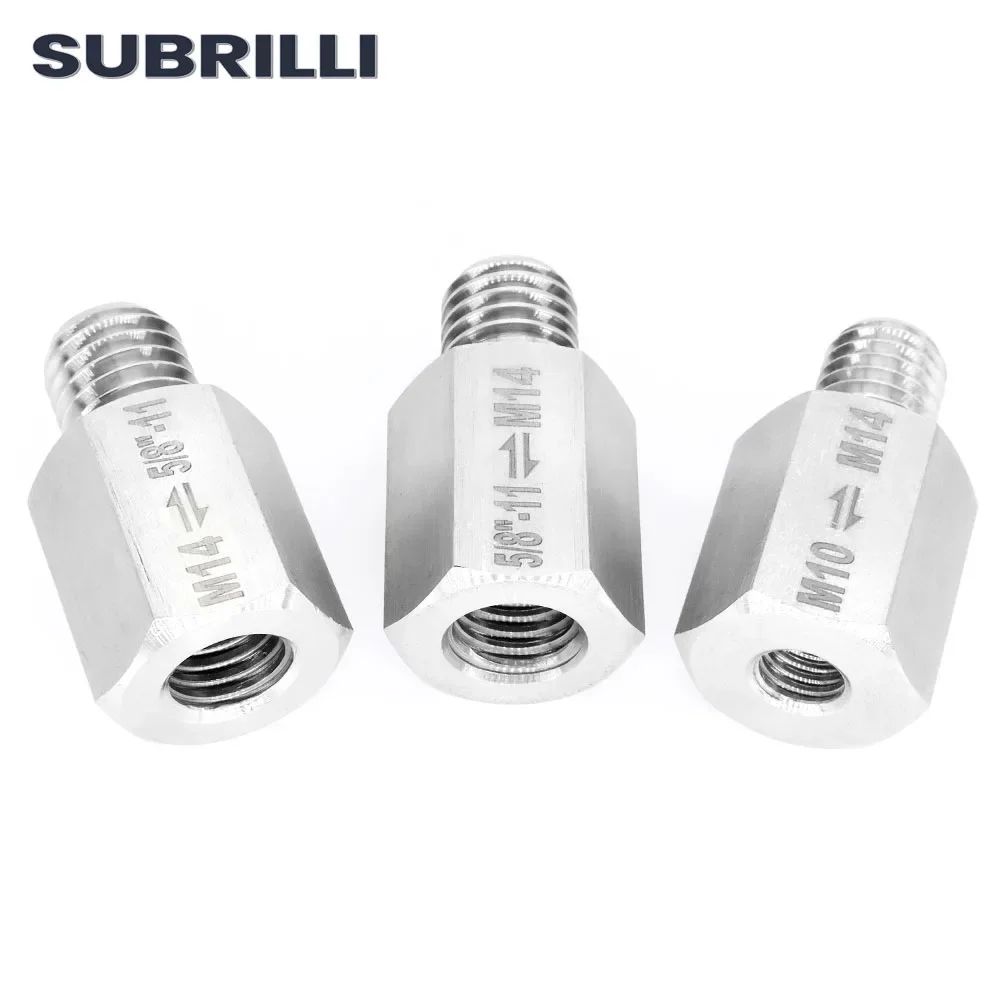 SUBRILLI 1pc Stainless Steel Adapter For Diamond Drilling Core Bit Angle Grinder M14 To M10 Or M14 To 5/8"-11 Or 5/8"-11 To M14