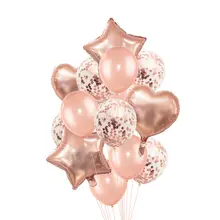 Rose Gold Party Balloons with Happy Birthday Letters #4