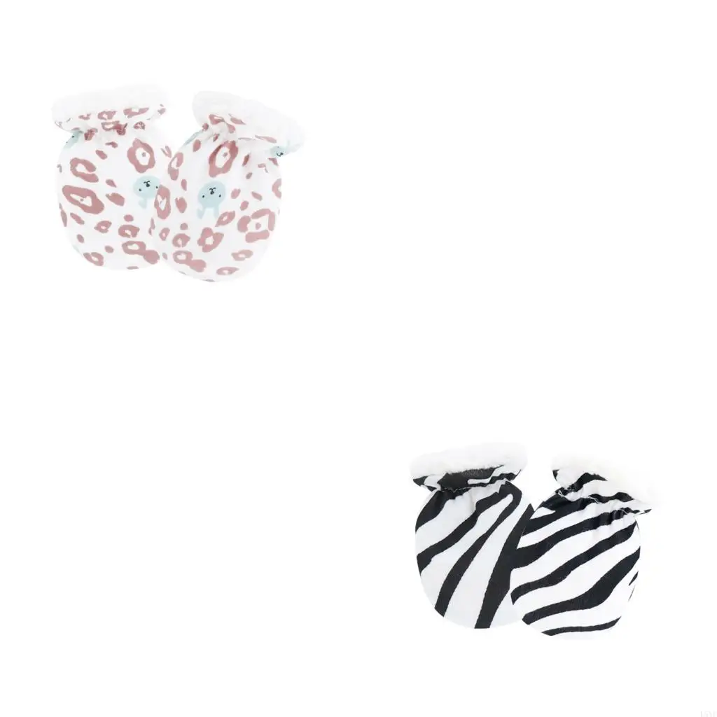 

L5YF 3 Пара детские варежки уютный дизайн с царапинами теплые перчатки для чувствительных коже новорожденных.