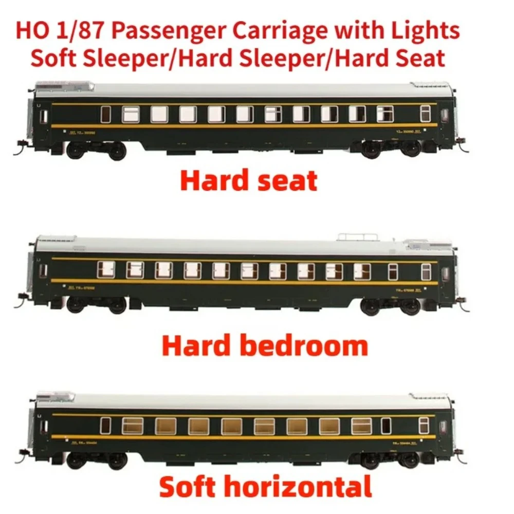 

HO 1/87 Train Model Qinghai-Tibet 25T Passenger Carriage with Lights, Soft Sleeper/Hard Sleeper/Hard Seat Train Carriage Toy