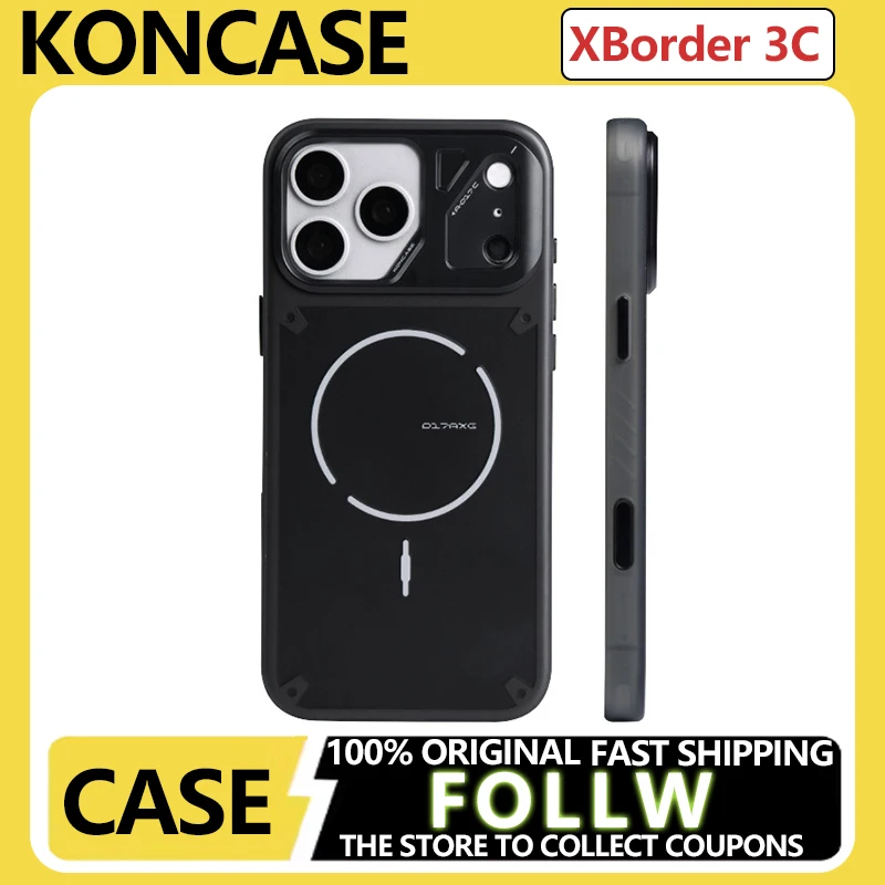 

Чехол KONCASE с фокусом для камеры для iPhone 17 Pro Max, магнитный защитный чехол со специальной кнопкой затвора и поднятой рамкой объектива