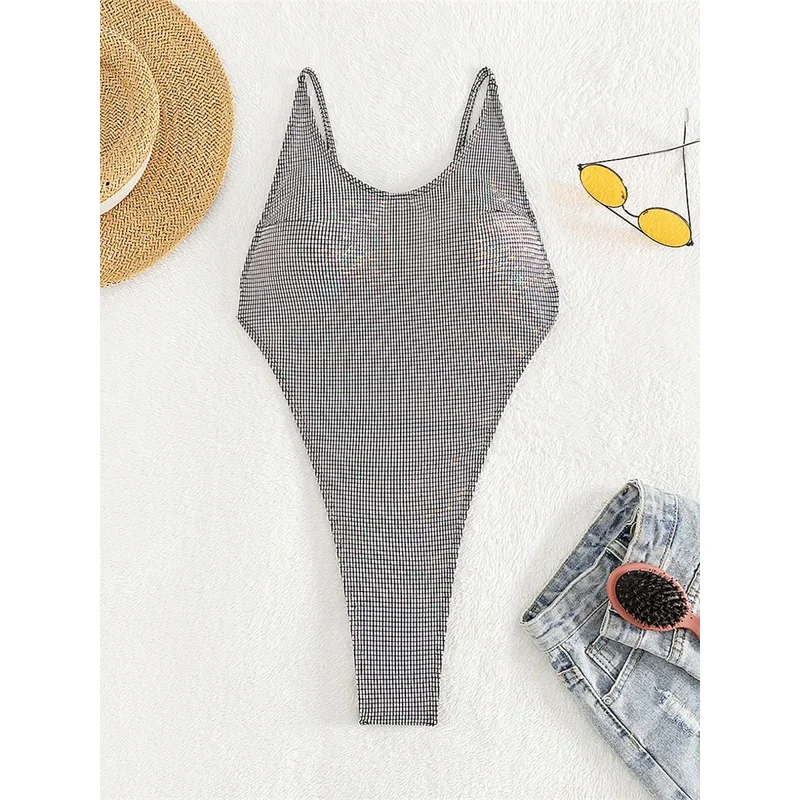 Bañador pequeño de corte alto para mujer, traje de baño de una pieza con Espalda descubierta, monokini, Mini Tanga Sexy, k5086