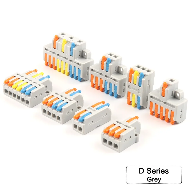 5/10PCS Mini connecteur de fil Compact rapide 2/3 broches épissage Push-inTerminal Block 1 In Multiple Out avec trou de fixation 28-12AWG