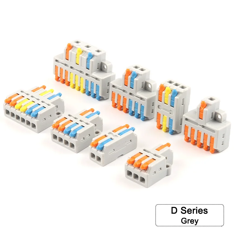 5/10PCS 미니 빠른 컴팩트 와이어 커넥터 2/3 핀 Splicing 푸시 inTerminal 블록 1 Multiple Out 고정 구멍 28-12AWG