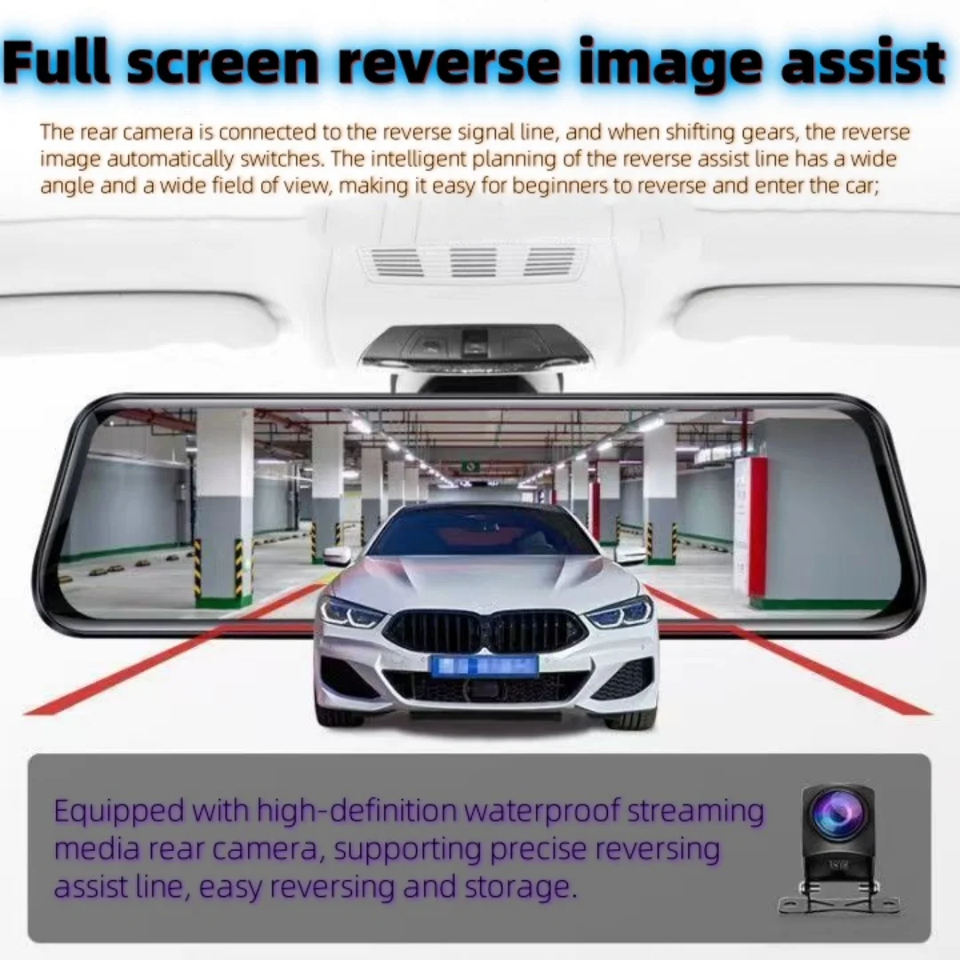 

Universal Camera 10 inch Full Screen Touchscreen Streaming Media Driving Recorder WIFI Interconnected Dual Video Recording