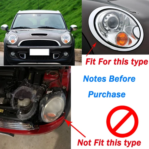 Imagen 2 del producto Cubierta de lente limpia para faros delanteros, carcasa de pantalla apta para MINI R56 2007-2015 Cooper S, repuesto de accesorios para coche 1305630537 1305630538