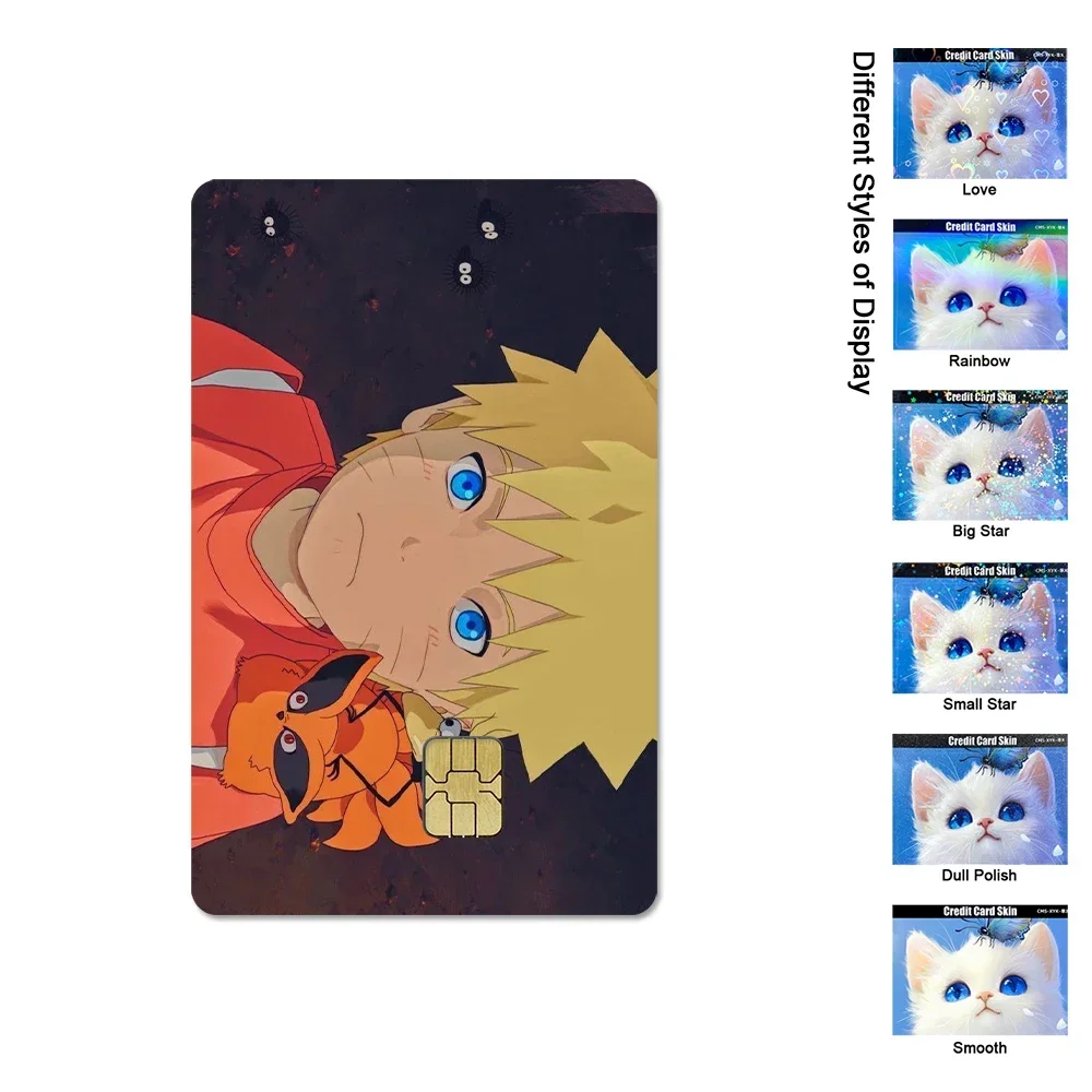 Anime Naruto naklejki na karty kredytowe Uchiha Sasuke Haruno Sakura Anime Ultra cienka naklejka skórka dekoracja prezent dla dziewczyny