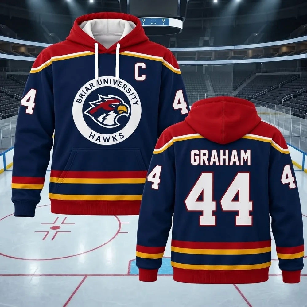 Off Campus Briar University Hawks Garrett Graham 44 Hockey Jersey Summer Y2K Men Women Sports Short Sleeve T-shirt