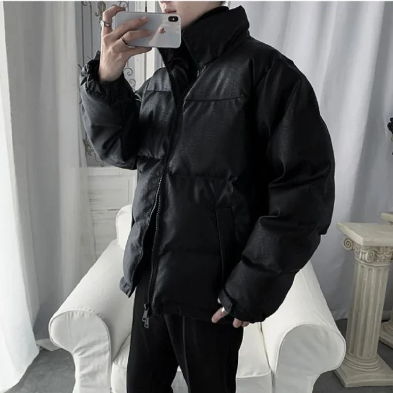 Male Padded Coats Parkas Black Zipper Padding Men\'s Down Jacket Korean Popular Clothes Cold Cheap Luxury Clothing Quilted 2024