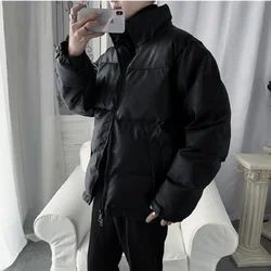 Male Padded Coats Parkas Black Zipper Padding Men's Down Jacket Korean Popular Clothes Cold Cheap Luxury Clothing Quilted 2024