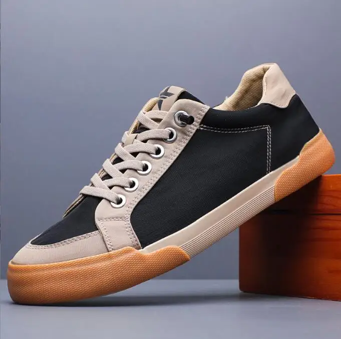 

Мужские парусиновые туфли, весенне-осенняя модная классика, повседневные дышащие кроссовки на шнуровке, мужская обувь высокого качества